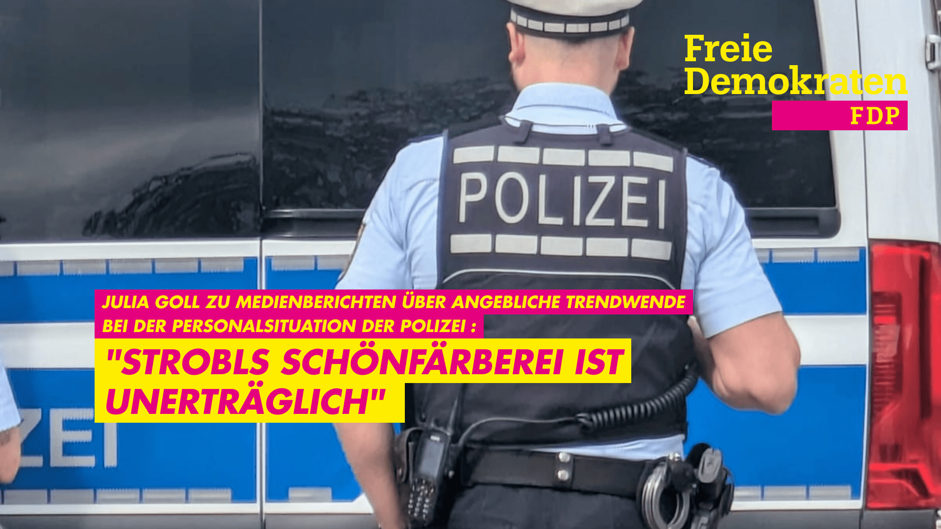 Julia Goll äußert sich kritisch zur Personalsituation bei der Polizei 